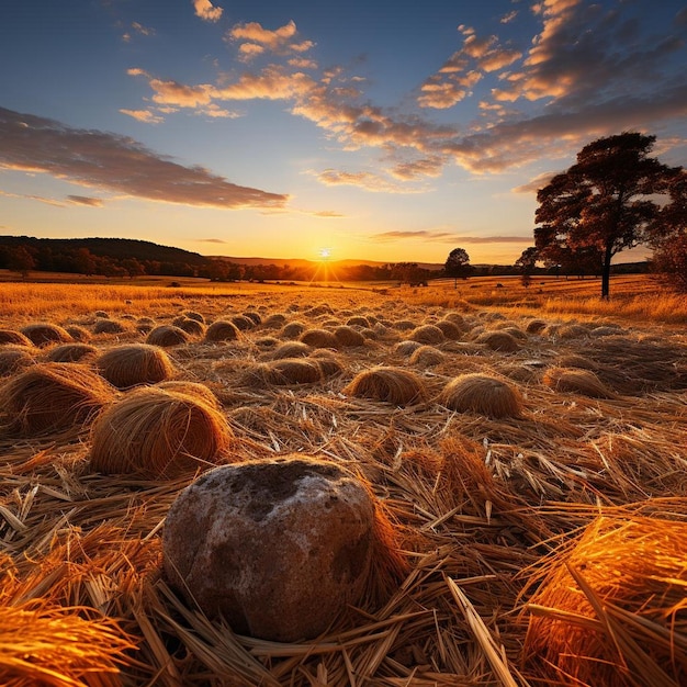 Rural Harvest Autumn Landscape Photo