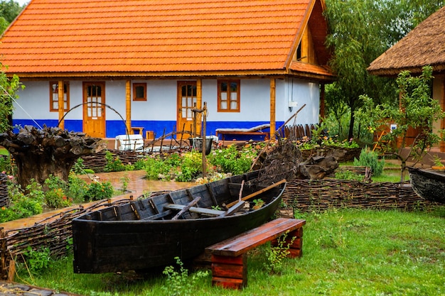 Rural house made of clay and clay roof