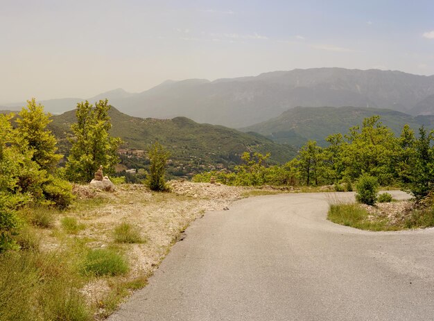 Rural road in the mountains region Tzoumerka Epirus Greece