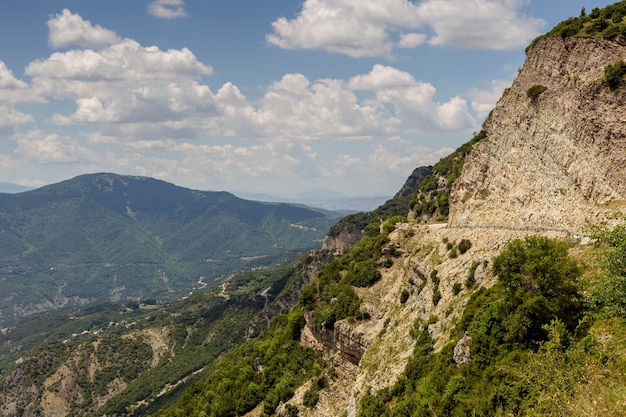 Rural road in the mountains region Tzoumerka Greece mountains Pindos