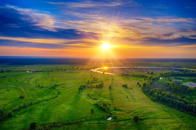 Rural summer sunset