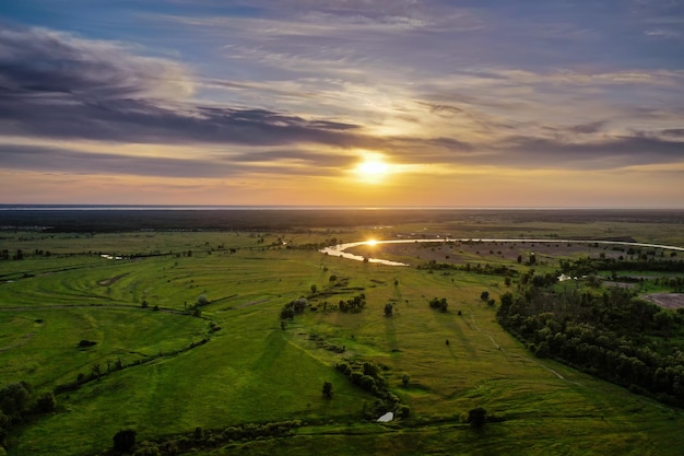 Rural summer sunset