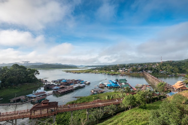 Rural village famous thai mon lifestyle in sangkhlaburi