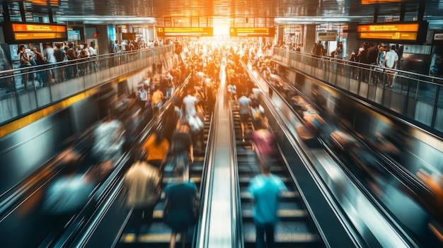 Photo the rush hour symphony a subway station in motion