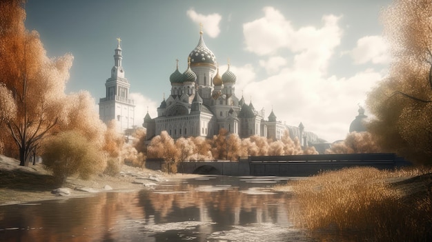 Russia city artwork ancient cultures architecture religion and famous places spatial concept art