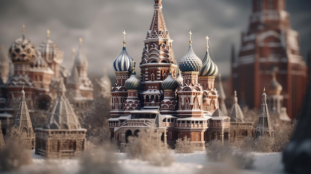 Russia city artwork ancient cultures architecture religion and famous places spatial concept art