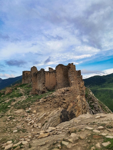 Russia Dagestan medieval defensive towers in the village of Goor 2021