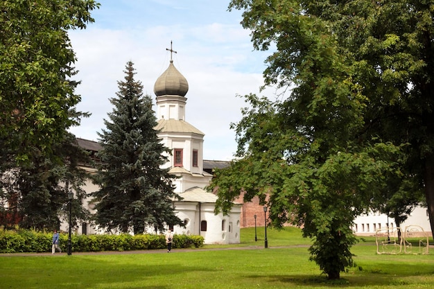 Russia, Veliky Novgorod-July 13, 2020: Kremlin (Detinets). Church of the Intercession of the Virgin