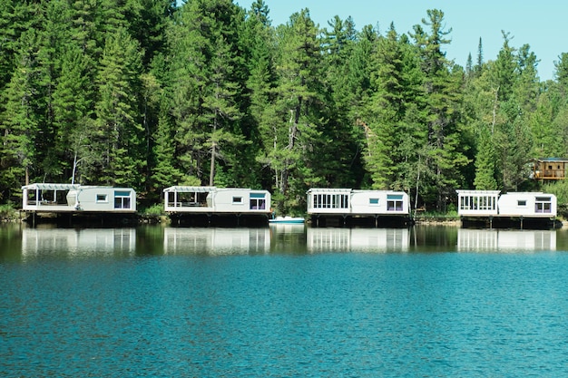 Russia village of Vydrino September 12 2022 Warm lakes hotels on the water