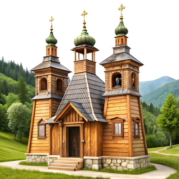 Russian Chapel on the Vrsic Pass first world war memorial in the Slovenian Alps Europe