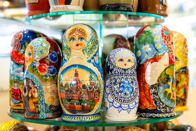 Russian folk souvenirs nesting dolls Tourism in Russia