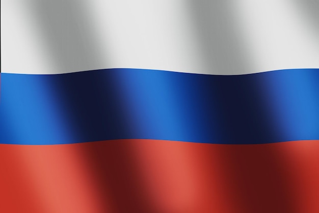 Russian national flag Russian white blue red tricolor flag with smooth wind wave for banner or background National Symbol Waves ripples on flag