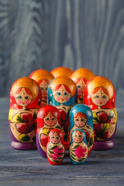 Russian nesting dolls ( babushkas or matryoshkas )