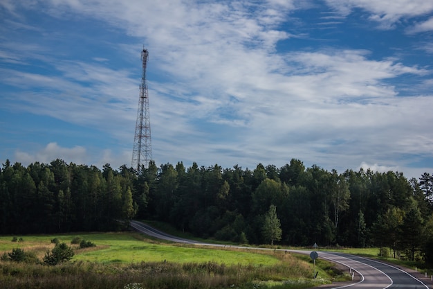 Russian roads in Karelia. Travel by road. Asphalt road. Smooth road