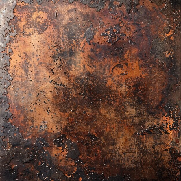 Photo rusted distressed metal texture with water drops