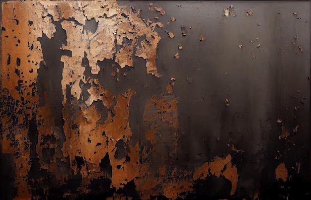 Rusted metal backround distressed grunge background Old metallic iron panel