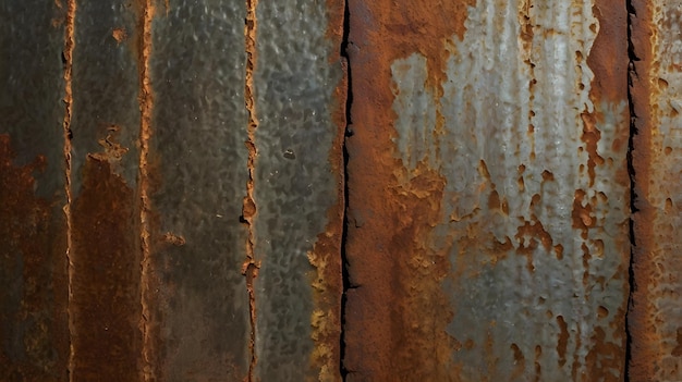 Photo rusted metal texture rust and an oxidized metal background closeup rusty brown iron wall