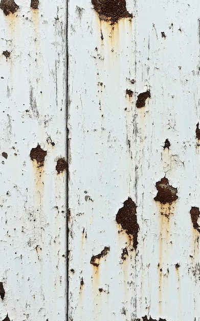 Photo rusted white metal with deep scratches rust spots and rough patches