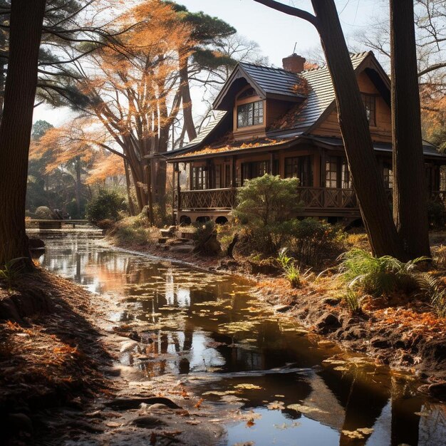 Rustic Autumn Retreat Autumn Landscape Photo