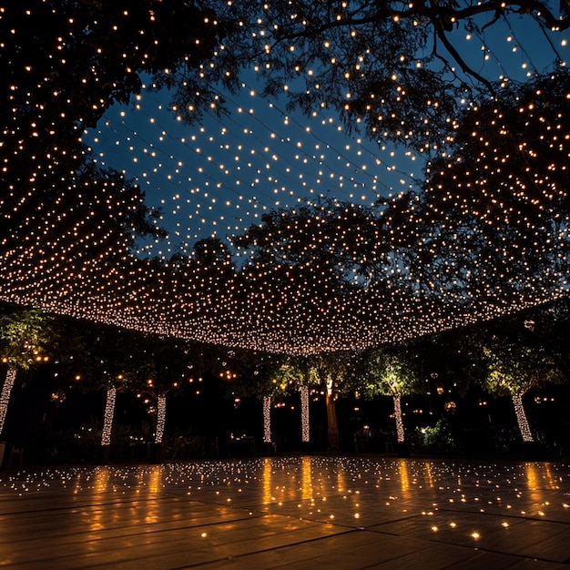 A rustic barn wedding with twinkling fairy lights everywhere