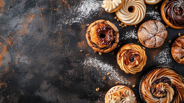 Photo rustic bread and bakery background