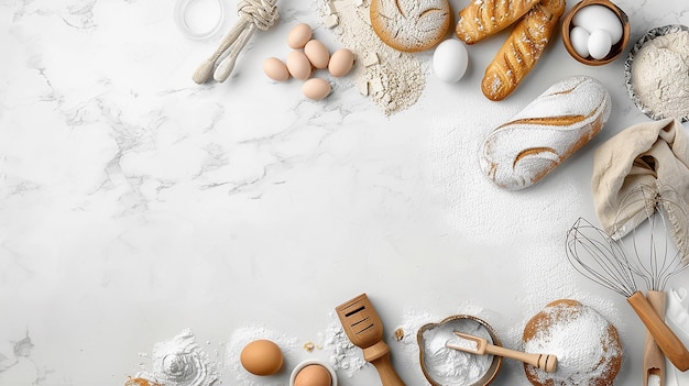 Photo rustic bread and bakery background