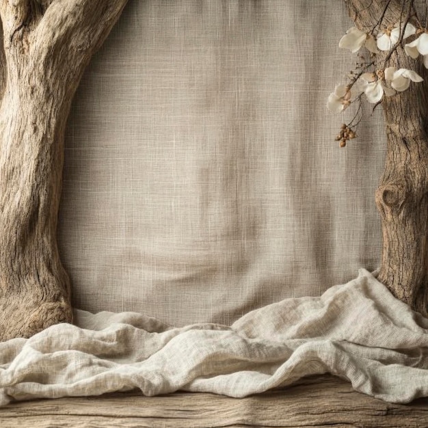 Rustic Burlap and Wooden Texture Background for OrganicThemed Designs