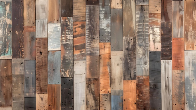 Rustic and captivating background texture of patched reclaimed wood adding vintage appeal ai image