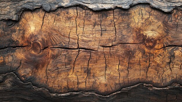 Rustic Charm of Weathered Oak Wood High Resolution Background with Detailed Knots and Cracks