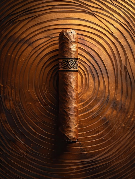 Photo rustic cuban cigar with wooden texture