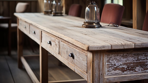 Rustic Homestead Farmhouse Desk with a Weathered Touch