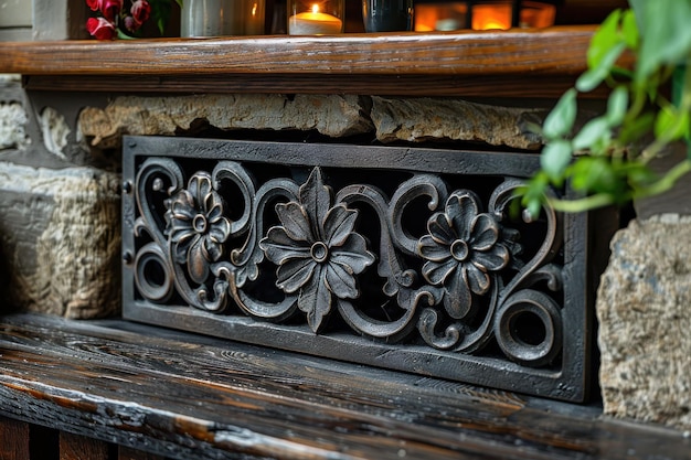 Photo rustic iron grill