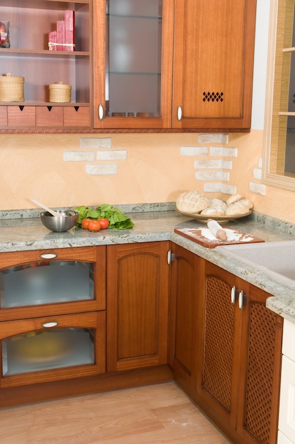 rustic kitchen in a perfectly equipped family home