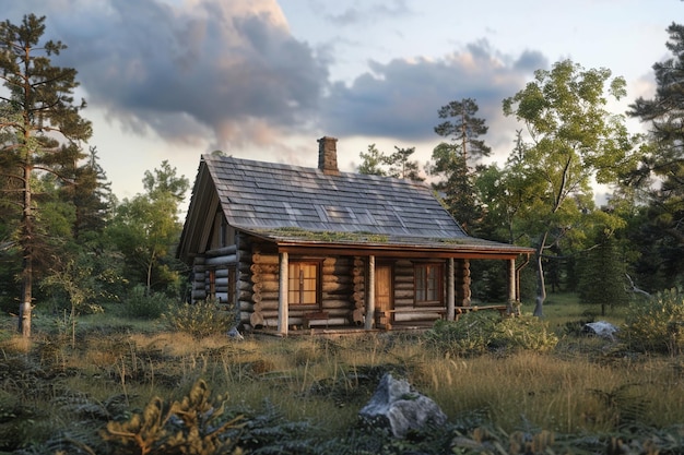 Rustic log cabin