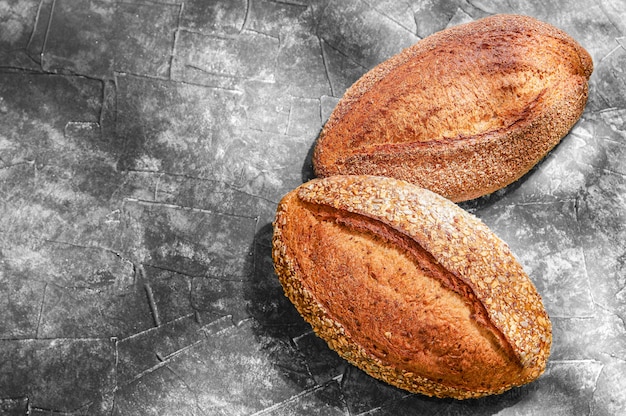 Rustic Multi-grain Breads on grey background