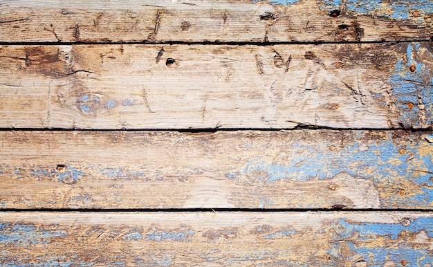 Rustic Old blue wooden background Top view on wood planks