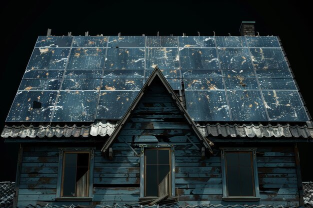 Photo rustic old house roof with weathered shingles capturing the essence of historical architecture and