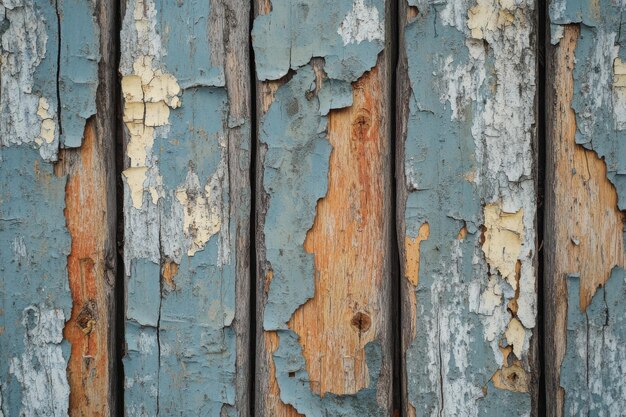 Photo rustic old wood with peeling paint perfect for textures and backgrounds in design projects