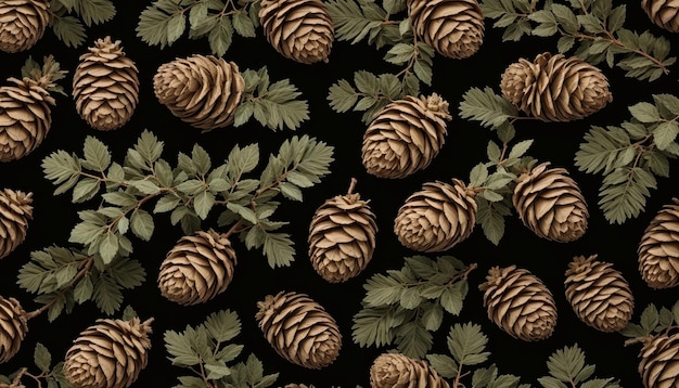 Photo rustic pine cones and greenery