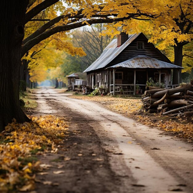 Rustic Radiance Autumn Landscape Photo