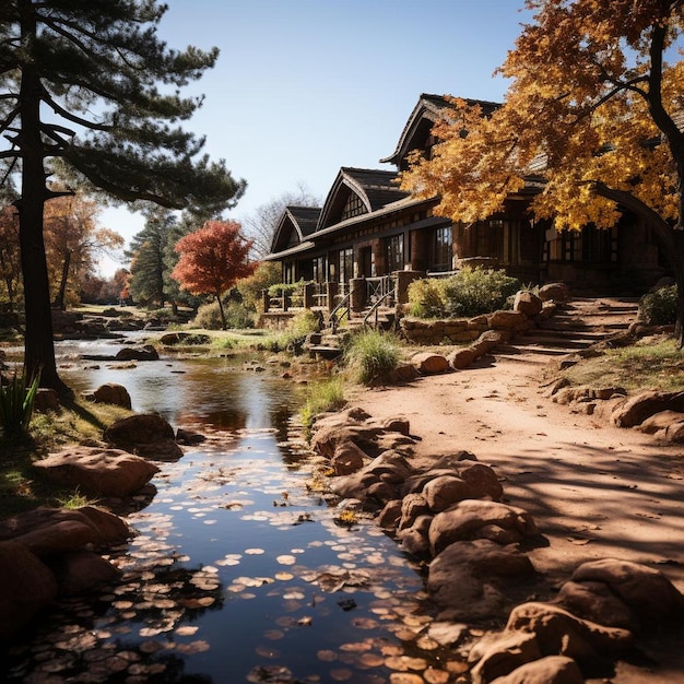 Rustic Retreat Autumn Landscape Photo