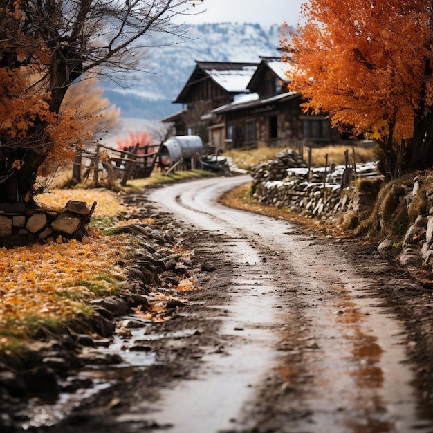 Rustic Retreat Autumn Landscape Photo