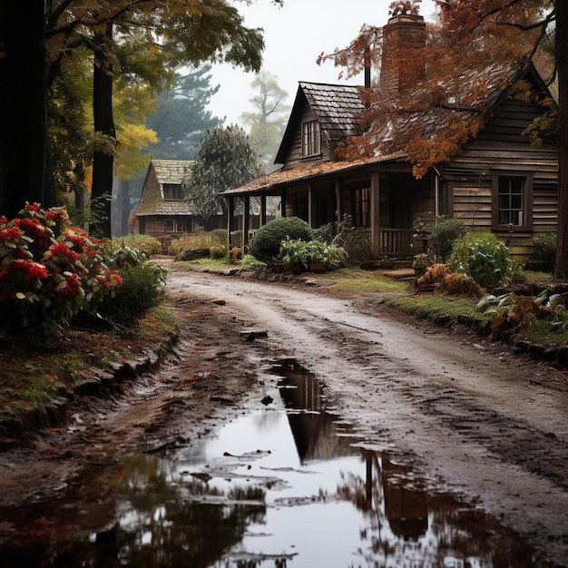 Rustic Retreat Autumn Landscape Photo