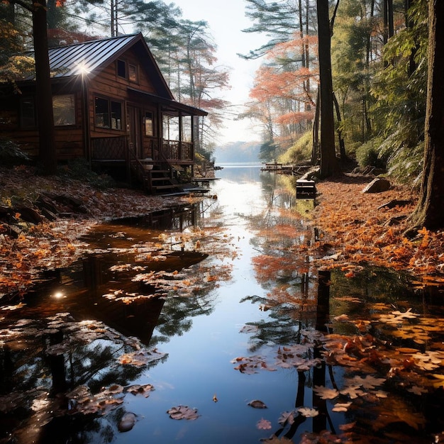 Rustic Retreat Autumn Landscape Photo