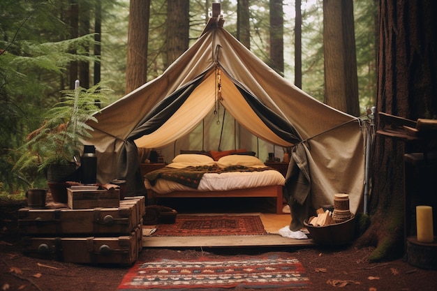 Rustic Retreat camping tent photo