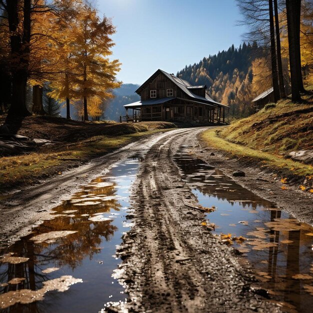 Rustic Roads Autumn Landscape Photo