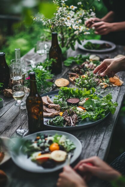 Photo rustic summer feast