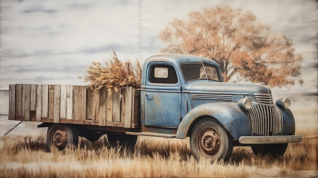 Photo rustic vintage farm truck