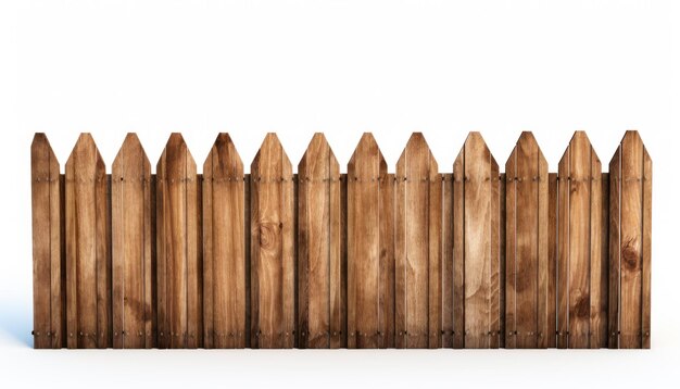 Photo rustic wooden fence isolated on white background