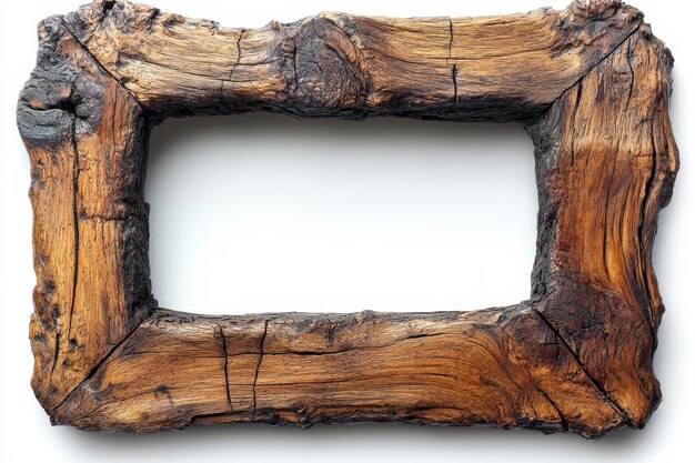 Photo rustic wooden frame with knots and texture